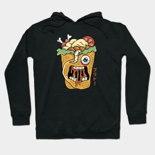 Kawaii Japanese Monster Burrito for Pizza Lovers Hoodie